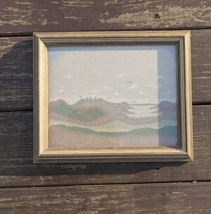 Vintage 1975 Original Framed Sand Art